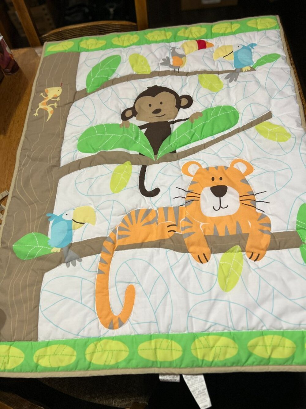 Garanimals Jungle Animal Quilt - Orange, Green, Brown, White, Blue